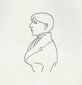 Portret van de kunstenaar in omtrek door Aubrey Beardsley